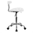 Pemberly Row Vibrant Computer Office Swivel Chair Seat in White and Chrome