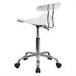 Pemberly Row Vibrant Computer Office Swivel Chair Seat in White and Chrome
