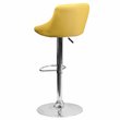 Pemberly Row Adjustable Quilted Bucket Seat Bar Stool in Yellow