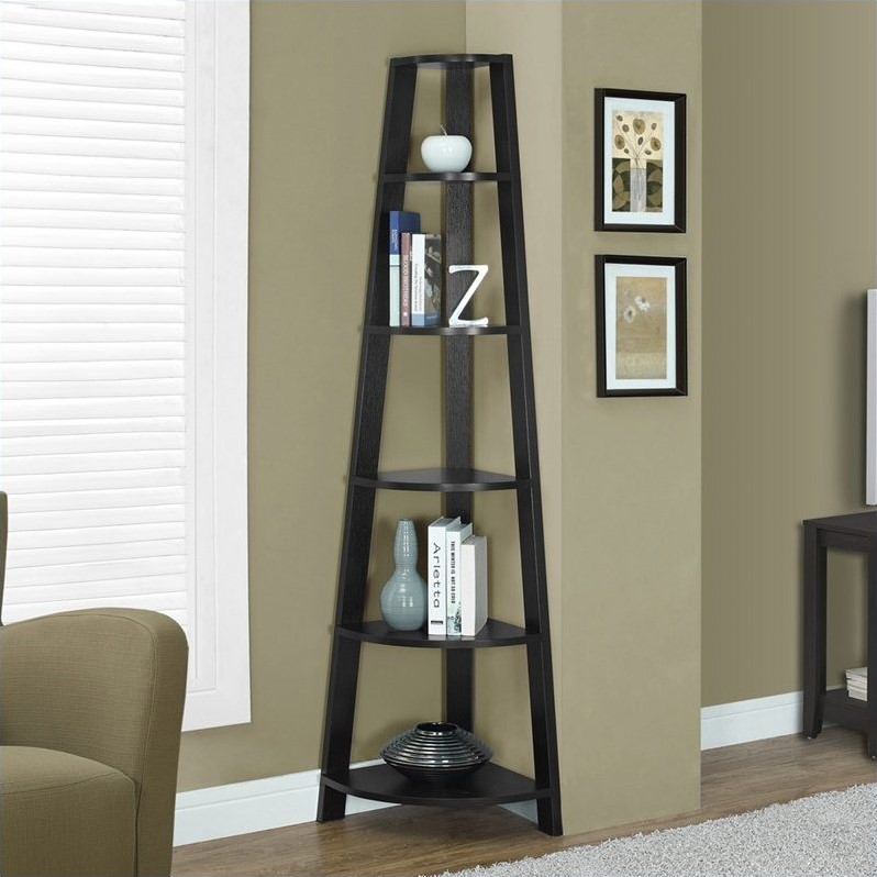 Pemberly Row Bookshelf Etagere Corner 5 Tier 72