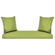 Pemberly Row Honey Resin Wicker Hanging Porch Swing with Cushion in Green