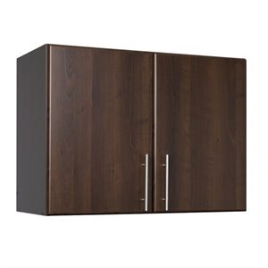 Pemberly Row Modern 32&quot Stackable Wall Storage Cabinet in Espresso