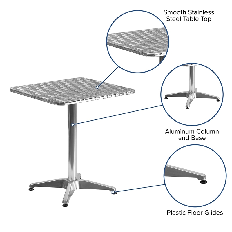 Pemberly Row Contemporary Aluminum and Steel 23.5