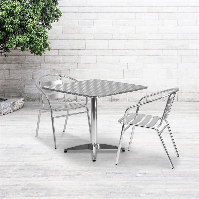 Pemberly Row Contemporary Aluminum and Steel 31.5