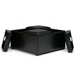 Pemberly Row Faux Leather Coffee Table Storage Ottoman in Midnight Black