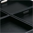 Pemberly Row Faux Leather Coffee Table Storage Ottoman in Midnight Black