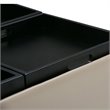 Pemberly Row Faux Leather Coffee Table Storage Ottoman in Cream