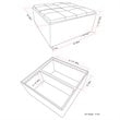 Pemberly Row Faux Leather Coffee Table Storage Ottoman in Cream