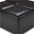 Pemberly Row Faux Leather Coffee Table Storage Ottoman in Tanners Brown