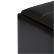 Pemberly Row Faux Leather Coffee Table Storage Ottoman in Tanners Brown