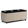 Pemberly Row Modern Faux Leather Storage Bench in Satin Cream