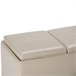 Pemberly Row Modern Faux Leather Storage Bench in Satin Cream