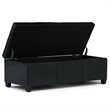 Pemberly Row Modern Faux Leather Storage Bench in Midnight Black