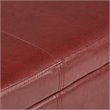 Pemberly Row Contemporary Faux Leather Storage Bench in Red Finish