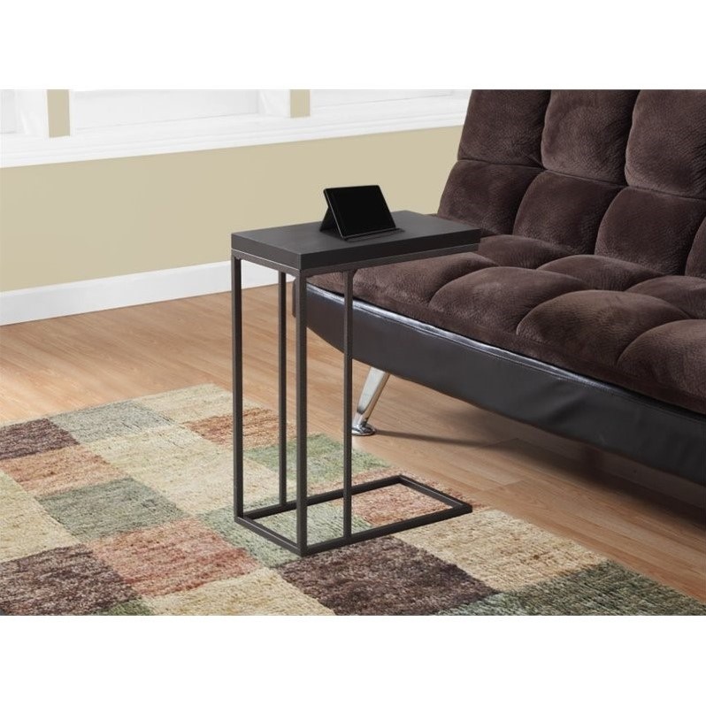 Pemberly Row Accent Table C-shaped End Side Snack Living Room/Bedroom in Brown