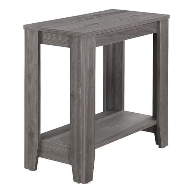 Pemberly Row Accent Table Side End Nightstand Lamp Living Room/Bedroom in Grey