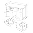 Pemberly Row Computer Desk Home Office Laptop Storage Drawers 48