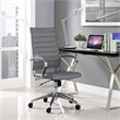 Pemberly Row Modern Style Vinyl and Aluminum Highback Office Chair in Gray