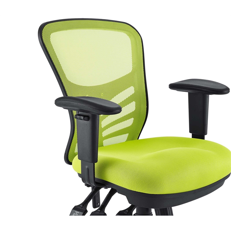 Pemberly Row Modern Mesh and Fabric Office Chair in Green Finish