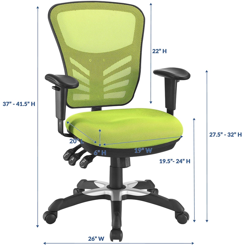 Pemberly Row Modern Mesh and Fabric Office Chair in Green Finish