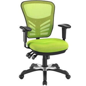 Pemberly Row Modern Mesh and Fabric Office Chair in Green Finish