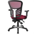 Pemberly Row Modern Mesh and Fabric Office Chair in Red Finish