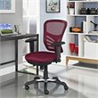 Pemberly Row Modern Mesh and Fabric Office Chair in Red Finish