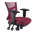 Pemberly Row Modern Mesh and Fabric Office Chair in Red Finish
