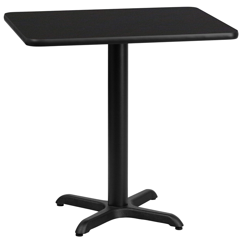 Pemberly Row Contemporary 24X30 Laminate Table-X-Base In Black