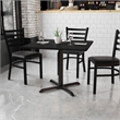 Pemberly Row Contemporary 36Sq Laminate Table-X-Base In Black