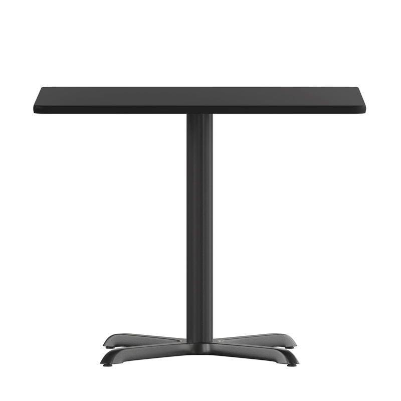 Pemberly Row Contemporary 36Sq Laminate Table-X-Base In Black