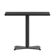 Pemberly Row Contemporary 36Sq Laminate Table-X-Base In Black