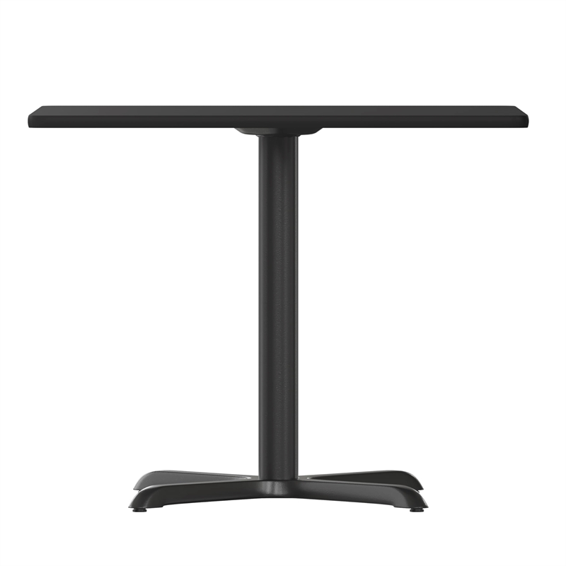 Pemberly Row Contemporary 36Sq Laminate Table-X-Base In Black