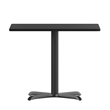 Pemberly Row Contemporary 36Sq Laminate Table-X-Base In Black