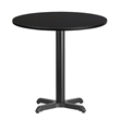 Pemberly Row Contemporary 30Rd Laminate Table-X-Base In Black