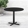 Pemberly Row Contemporary 42Rd Laminate Table-X-Base In Black