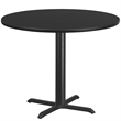Pemberly Row Contemporary 42Rd Laminate Table-X-Base In Black