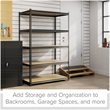 Pemberly Row Iron Horse Riveted Metal Shelving 5-Shelf Unit in Black