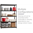 Pemberly Row Iron Horse Riveted Metal Shelving 5-Shelf Unit in Black