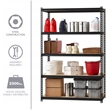 Pemberly Row Iron Horse Riveted Metal Shelving 5-Shelf Unit in Black