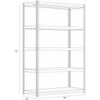 Pemberly Row Iron Horse Riveted Metal Shelving 5-Shelf Unit in Black