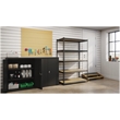 Pemberly Row Iron Horse Riveted Metal Shelving 5-Shelf Unit in Black