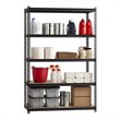 Pemberly Row Iron Horse Riveted Metal Shelving 5-Shelf Unit in Black