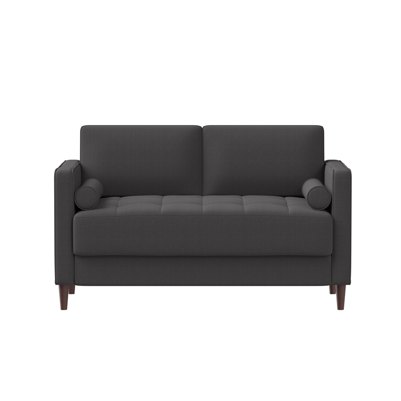 Pemberly Row Modern Loveseat in Heather Gray Fabric Upholstery
