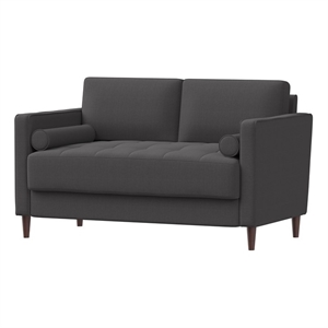 Pemberly Row Modern Loveseat in Heather Gray Fabric Upholstery
