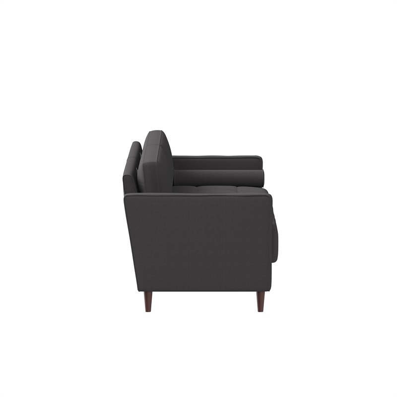 Pemberly Row Modern Loveseat in Heather Gray Fabric Upholstery