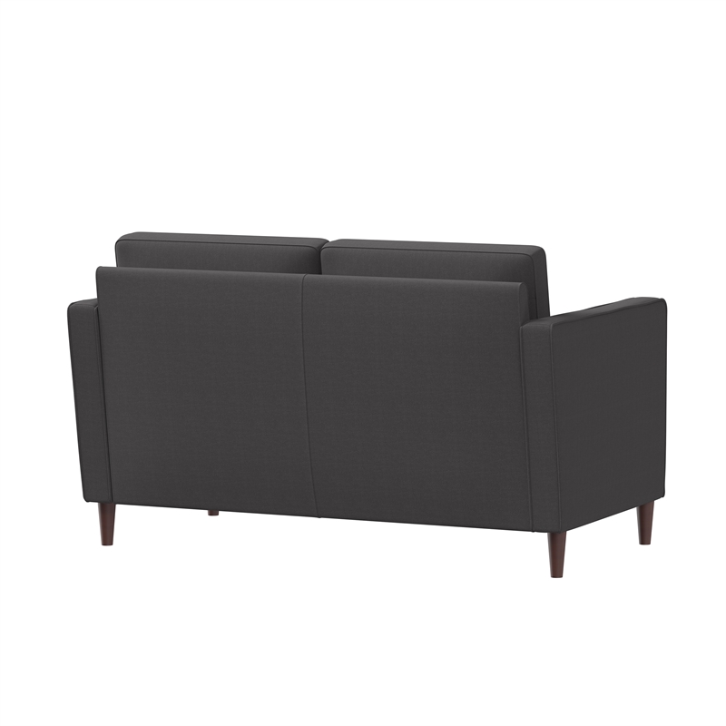 Pemberly Row Modern Loveseat in Heather Gray Fabric Upholstery