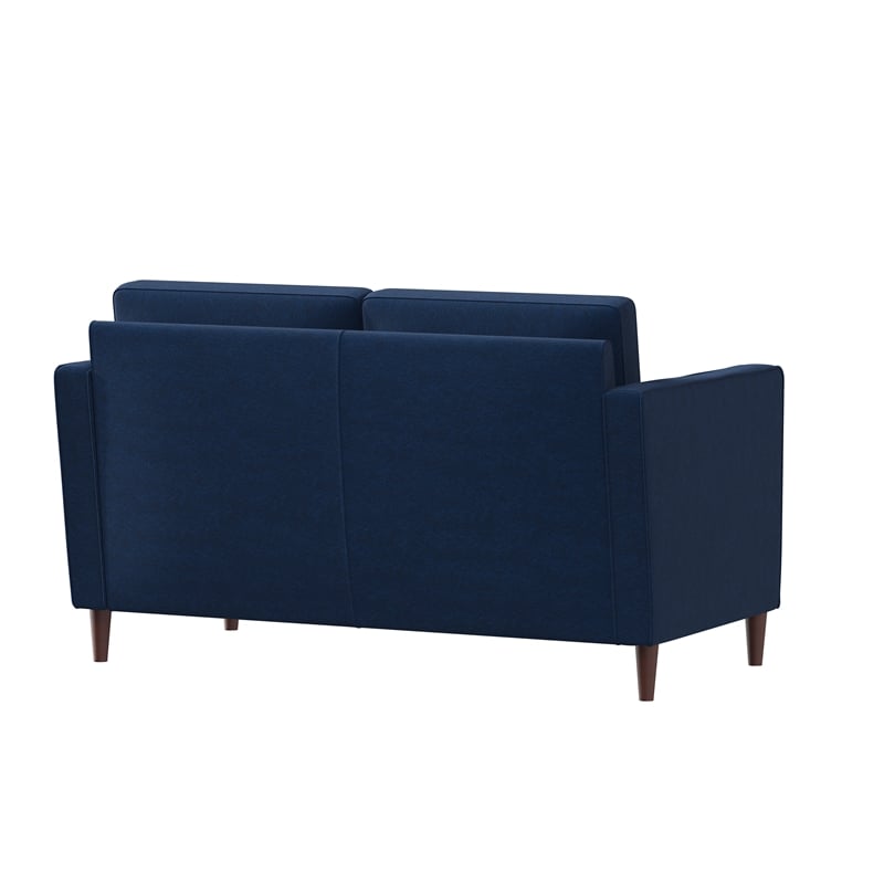 Pemberly Row Contemporary Loveseat in Navy Blue Fabric Upholstery