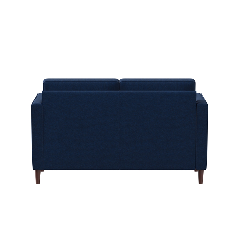 Pemberly Row Contemporary Loveseat in Navy Blue Fabric Upholstery