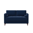 Pemberly Row Contemporary Loveseat in Navy Blue Fabric Upholstery